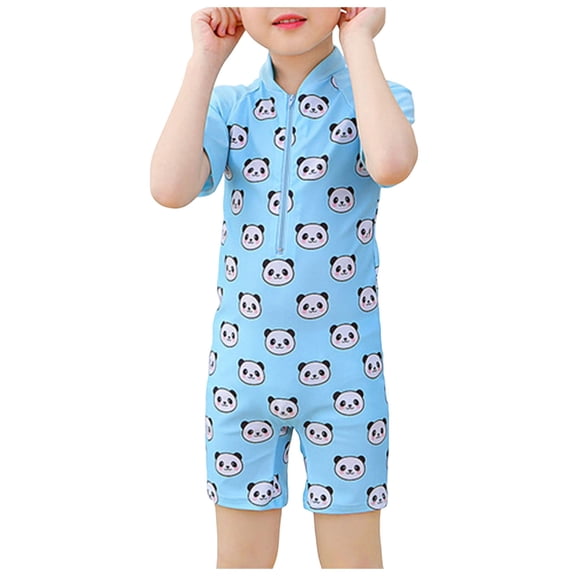 Kogui Bathing Suit Little Girls Girls 2025 Swimwear One Piece Swimsuit Kids Ruffle Padded Bathing Suits Size 5-6 Years (Sky Blue,5-6 Years)