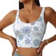 thumbnail image 1 of Balery Retro ice blue snowflakes Sujetadores deportivos con espalda cruzada para mujer, acolchados, sin costuras, de alto impacto, ideales para yoga, gimnasio, entrenamiento y fitness.-X-Large, 1 of 8