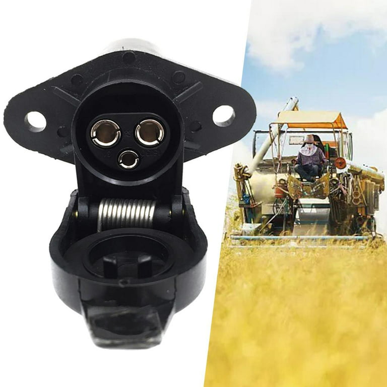 12V 3 Pin Plug Socket Connector Auto Water For Agricultural Machinery Truck  Tractor Replacement 