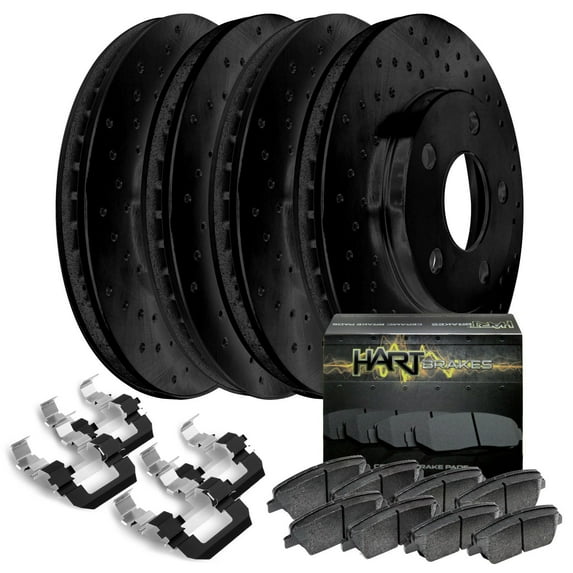 Hart Brakes Front Rear Brakes and Rotors Kit |Front Rear Brake Pads| Brake Rotors and Pads| Ceramic Brake Pads and Rotors - BHXC.63068.02