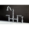 thumbnail image 2 of Kingston Brass KS1271WLLBS Wilshire Bridge Kitchen Faucet with Brass Sprayer, Polished Chrome, 2 of 4