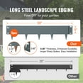 thumbnail image 6 of KFFKFF 5 PCS Metal Landscape Edging 39" L x 5" H Steel Garden Border 3.15" Spike Length Flexible Hammer-In Outdoor Landscaping Edge for Lawn, Garden, Walkway, Yard (Dark Grey), 6 of 9