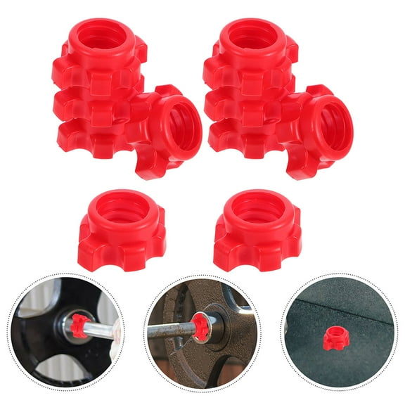LOLIPPYY 10Pcs Red Dumbbell Barbell Collar Clamps with Nonslip Texture for Safe Lifting