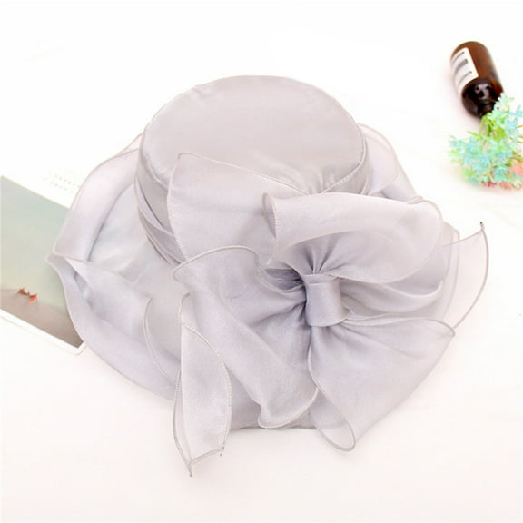 Baqcunre Sun Hats for Women, Spring Summer Mesh Sunshade Hat Flower Temperament Wedding Dress Hat Sun Dome Large Brim Hat Fashion Hat for Woman, Sun Hats for Men, ,