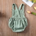 thumbnail image 5 of Douhoow Newborn Baby Corduroy Sleeveless Romper Solid Color Backless Cross Strap Jumpsuit 0-24M, 5 of 8