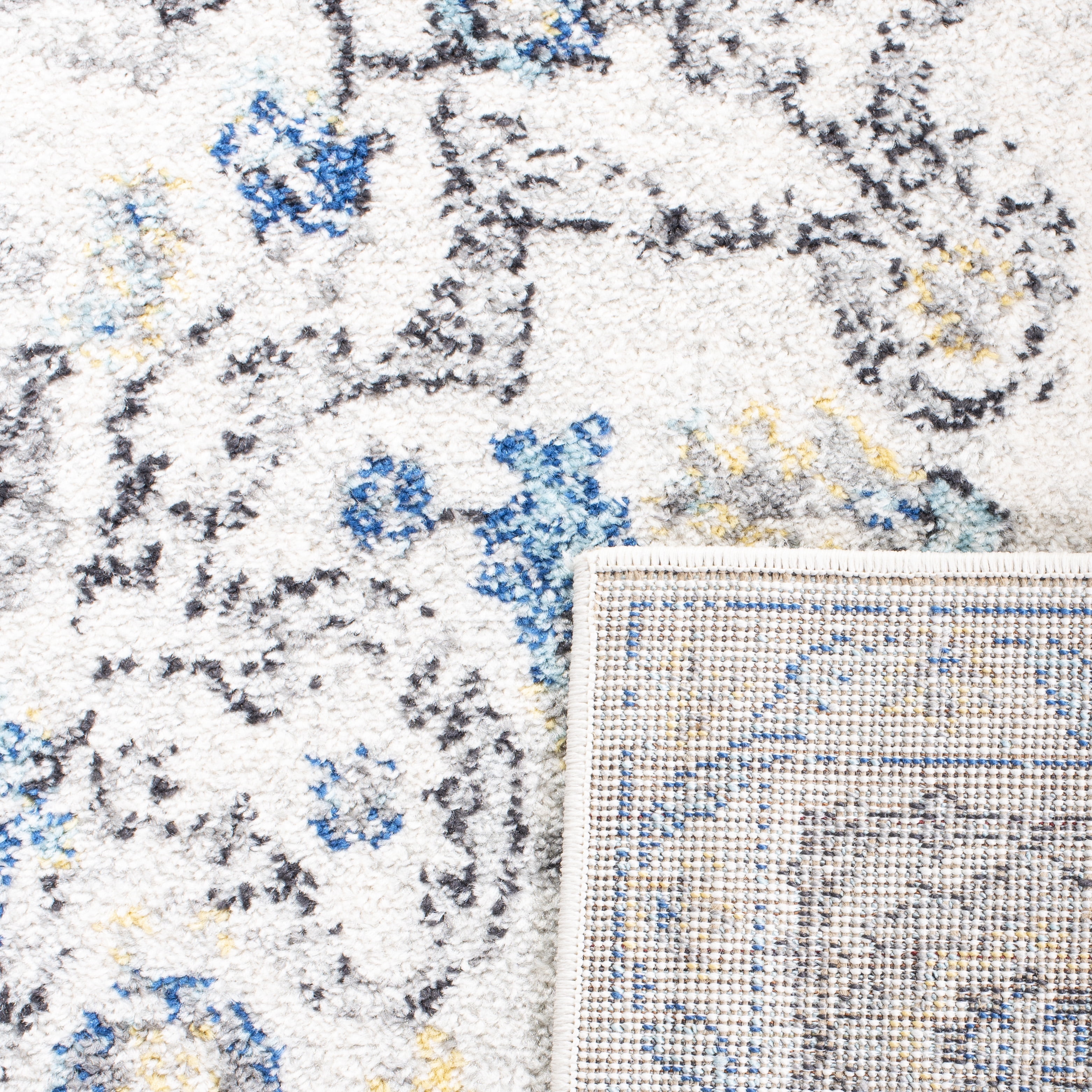 SAFAVIEH Madison Katina Oriental Area Rug, Grey/Ivory, 8' x 8' Round - Traditional Design, Grey & Ivory, Non-Shedding & Easy Cleaning, Ideal for Living Room, Bedroom, Dining Space