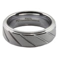 thumbnail image 2 of MJ Metals Jewelry Unisex Adult White Tungsten Carbide 8mm Sand Blasted/Diagonal Lines Ring Size 12, 2 of 7