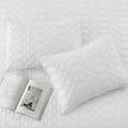 thumbnail image 2 of 3-Piece Queen Size Quilt Set, Greagle Ultrasonic Reversible Lightweight Summer Quilt Bedspread Soft Warm Velvet Machine Washable Bedding Set with 2-Piece Pillow Shams, 90 x 90 inch, White, 2 of 8
