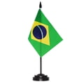 thumbnail image 1 of ANLEY Brazil Deluxe Desk Flag Set - 6 x 4 Inch Miniature Brazilian Desktop Flag, 1 of 7