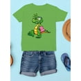 thumbnail image 3 of Crocodile With Towel T-Shirt Juniors -Image by Shutterstock,  x-Small, 3 of 4