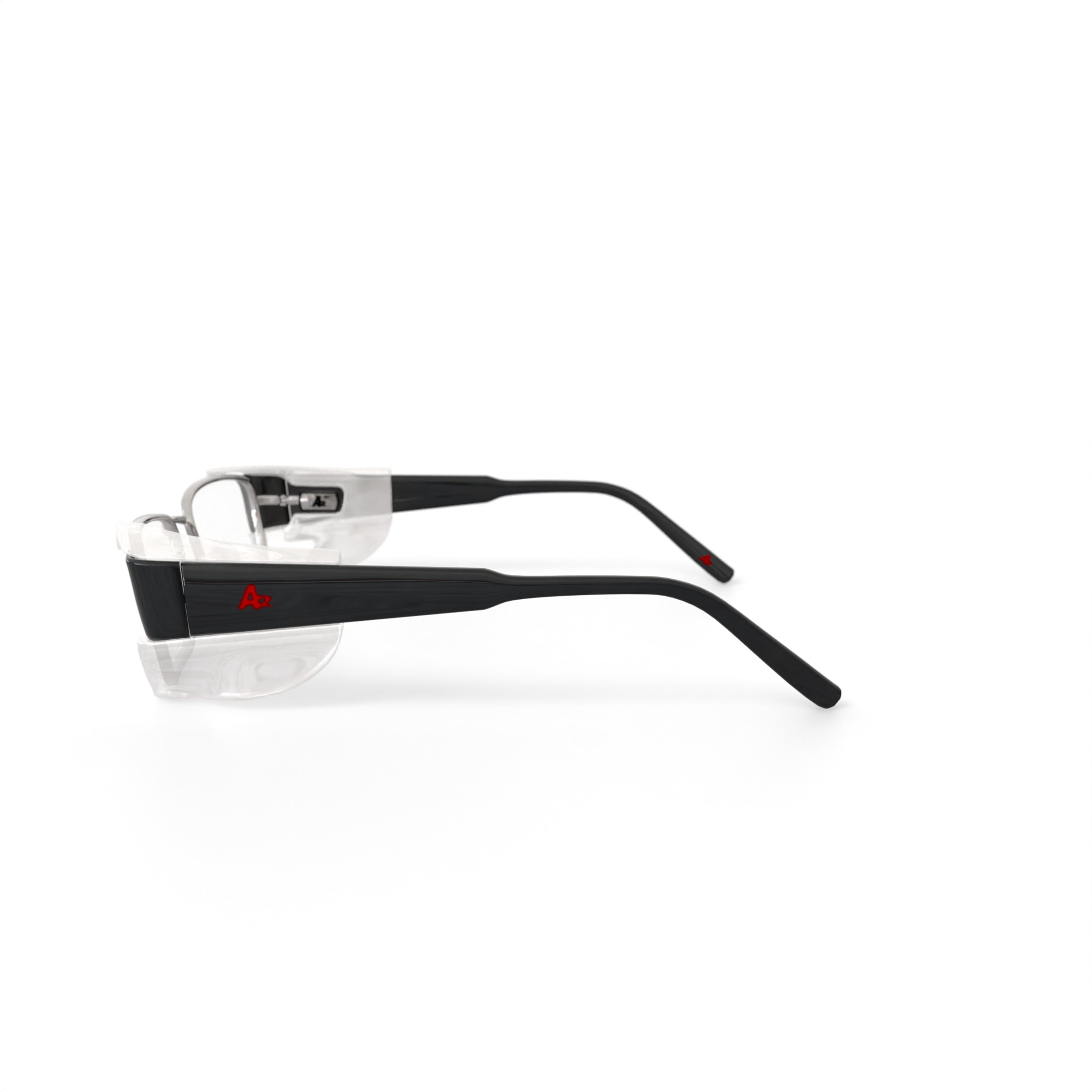 Hilco Vision A2 555 Stainless Steel Prescription Safety Glasses, Black, OSHA Compliant ANSI Z87.1, Protective Eyewear