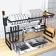 thumbnail image 1 of Escurridor para trastes de acero con dos niveles, espacio para organizar platos, cuchillos y utensilios, ganchos resistentes para colgar palas, ahorrador de espacio. 85 cm ideal para 2 tinas Brandtrendy Escurridor Doble 85, 1 of 6