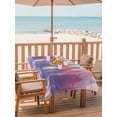 thumbnail image 2 of Outdoor Tablecloth with Umbrella Hole for Patio/Picnic/Party/Camping, Forest Silhouette Waterproof Table Cloth Rectangle Table Cover Washable, Retro Abstract Watercolor Forest Trees Pink (60"x 120"), 2 of 8