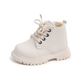 thumbnail image 1 of Botas de algodón de invierno para niñas, botas Martin cálidas con forro polar de color sólido para niños, botas cortas de moda con cremallera lateral para niños, 1 of 6