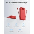 thumbnail image 2 of Power Bank aonidi de 20000 mAh con cables integrados y enchufe de pared AC, 2 of 8