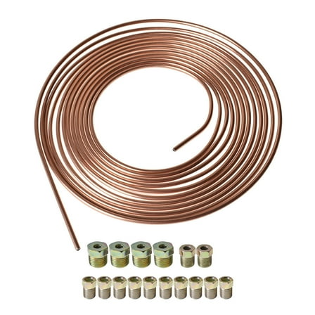 Labwork Copper Nickel Brake Line Tubing Kit 3/16 OD 25 Foot Coil Roll all Size Fittings