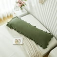 thumbnail image 5 of Move Over Ruffle Body Pillow Cover Olive Green Body Pillow Cover Soft Microfiber 20x54 Boho Body Pillow Cover, 5 of 7