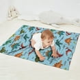 thumbnail image 2 of Blue Cartoon Dinosaurs Names Pattern Blanket,Comfortable Soft Lamb Wool Throw Blanket,All Season,Warm Lightweight Blankets for Sofa Bed Couch Living Room Chair,30"x40", 2 of 4