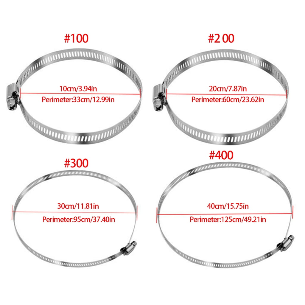 Rustproofed Metal Hose Clamps 100-400mm Ranges For Ventilation Duct Systems