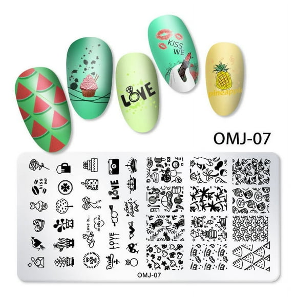 Christmas Nail Art Plates Circular Square Rectangular Stamping Plates Santa Elk Snowflake Ugly Sweater Tree Image Stamp Templates Stamping Kit DIY Print Manicure Salon Design