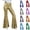 Multicolour, variant on Women Flare Pants Shiny Metallic Bell Bottom Pant 70s Disco Wide Leg Pants High Waist Dance Yoga Leggings for Rave Festival