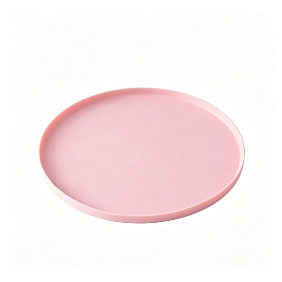 Round Silicone Pet Food Mat - Waterproof Dog & Cat Feeding Mat with High Lip to Prevent Spills & Protect Floors (Pink, 7''Dia)