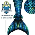 thumbnail image 4 of Fin Fun Atlantis - Mermaid Tail w/ Reinforced Tips & Monofin | 3D Side & Back Fins - for Women, Teen and Adults - (Sea Dragon, Adult S), 4 of 7