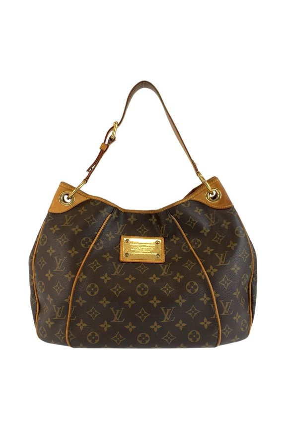 Pre-Owned LOUIS VUITTON Louis Vuitton Monogram Galliera PM Brown Gold Hardware Leather Shoulder...
