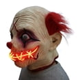thumbnail image 1 of Máscara de látex para cosplay, fantasma, payaso, luz LED para Halloween, 1 of 2