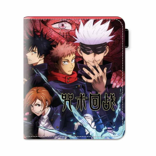 Cartera Jujutsus Kaisens con personajes de anime, delgada y plegable, de poliuretano