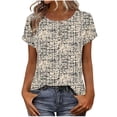 thumbnail image 2 of Haivin Women's Short-Sleeved Gradient Print Pullover Knit Top Round Neck Fashionable Personality top, 2 of 8