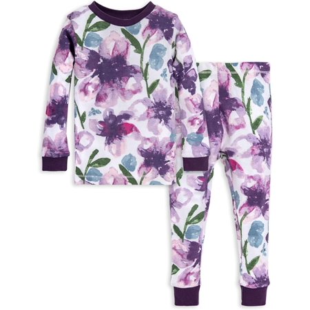 Toddler Watercolor Daylily Tee & Pant Set - Aubergine - 4T