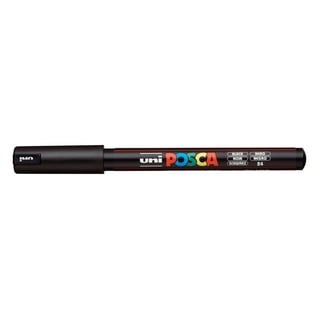 Uni Posca PC-1MR Black Colour Paint Marker Pens Ultra Fine 0.7mm Calibre  Nib Tip Writes On Any Surface Glass Metal Plastic Fabric Stone Wood (Pack  of