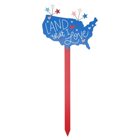 Land That I Love Yard Stake, Red/White/Blue, 25", Patriotic by Way To Celebrate