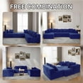 thumbnail image 6 of 130" Boneless Sectional Couch, Blue U-Shaped Corduroy Couch with Chaise Lounge, 4-Seat Living Room Sofa with Pillow Back and Square Arms, 6 of 9