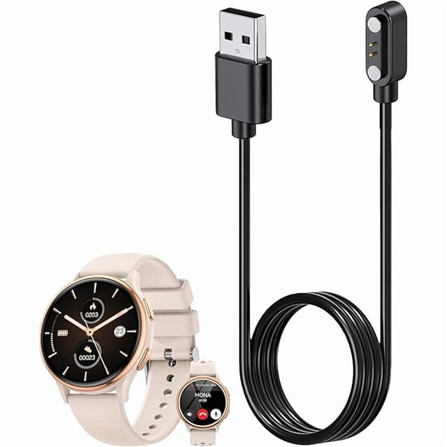 xixishop Smart Watch Charger for RUXINGX B53 2Ft/60cm 2 Pin USB Portable Magnetic Charging Cable Cord for RUXINGX B53 Smart Watch