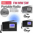 thumbnail image 3 of Radio Portable FM/MW/SW Récepteur Stéréo avec Réveil Numérique Récepteur Radio FM Radio d'Urgence Extérieure,B, 3 of 8
