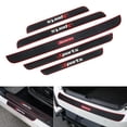 thumbnail image 2 of Door Sill Plate Protectors for Car Universal Door Entry Guards Sill Scuff Cover Panel Step Protector,Door Sill Plate Protectors for Car　, Welcome Pedal　Protector Cover,　Black 4pcs/Set,Red White, 2 of 4