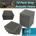 thumbnail image 1 of Bookishbunny 10 pk Acoustic Foam Egg Crate Panel Wall Tile Audio Home Studio Deadening Soundproofing 12x12x1.5, 1 of 6