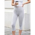 thumbnail image 4 of LMLYSoH Women's Capris Leggings Fashion Casual Dot Print Elastic Waist Slim Fit Cropped Pants, 4 of 9