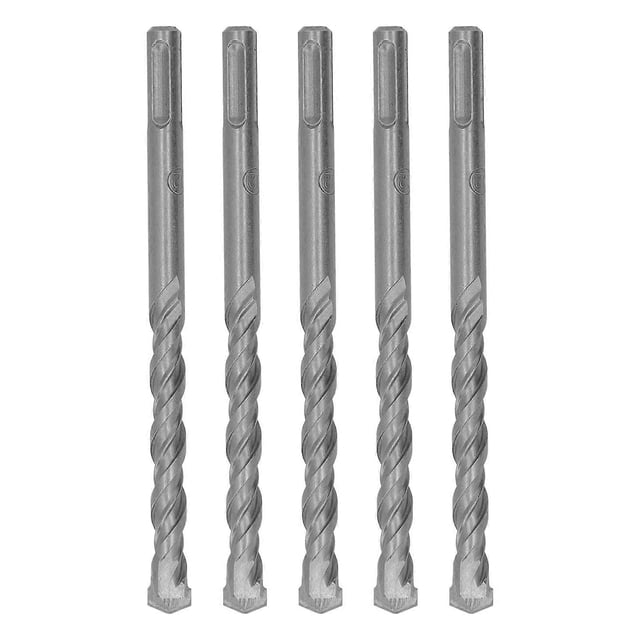 5 Pcs Rotary Hammer Drill Bit 160mm Length 2 Flute Self Centering Carbide Tip Impact Drill Bits for Brick Stone Concrete 12mm/0.47in
