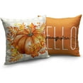 thumbnail image 2 of Fall Pillow Covers 16x16 Maple Leaf Pumpkin Farmhouse Decorative Pillow Covers Set of 2 Orange Plaid Autumn Linen Throw Pillow Covers Happy Fall Thanksgiving Pillow Cases for Sofa Home Decor, 2 of 6