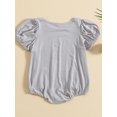 thumbnail image 3 of Coduop Baby Girls Casual Short Sleeve Basic Romper Crewneck Playsuit Summer Bodysuit Playsuit, 3 of 8