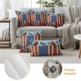 thumbnail image 6 of Independence Day Outdoor Waterproof Pillow Covers, 4th of July Bird USA Flag Flower Bird Decorative Square Throw Pillowcase Sofa Cushion Sham for Patio/Couch/Chair, 16"x16" 2 Pack, 6 of 8