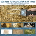 thumbnail image 5 of Sutowe Hay Moisture Tester with Dual Probe LED Display Hay Moisture Meter Accurate Measurement Forage Humidity Tester for Alfalfa Forage Orchard Grass, 5 of 8