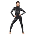 thumbnail image 2 of Traje de baño completo de licra para mujer de Speerise, traje de baño para danza, ballet, gimnasia, mono metálico brillante de manga larga para adultos, 2 of 5