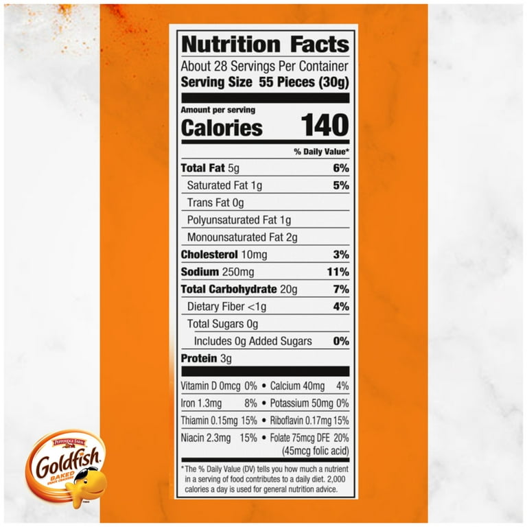 Goldfish Ingredients Label