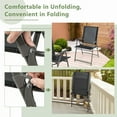 thumbnail image 3 of Resenkos 2 Pieces Patio Folding Chairs with Armrests for Deck Garden Yard-Black & Gray, Outdoor Dining Chair for Outside Patio, All Weather, Porch, Garden, Poolside, 3 of 6