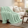 thumbnail image 6 of Superior Alaska Diamond Fleece Blanket 66" x 90", Lightweight Soft Bed Blankets, Twin Size, Sea Foam, 6 of 9