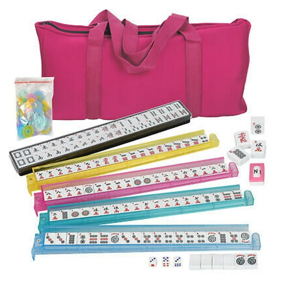 American Mahjong Set 166 Tiles 4 Colors Pushers/Racks Mah Jongg Set With Bag